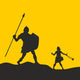 David and Goliath Silhouette Wall Decal