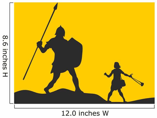 David and Goliath Silhouette Wall Decal