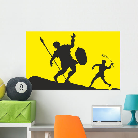 David Slaying Goliath Silhouette Wall Decal