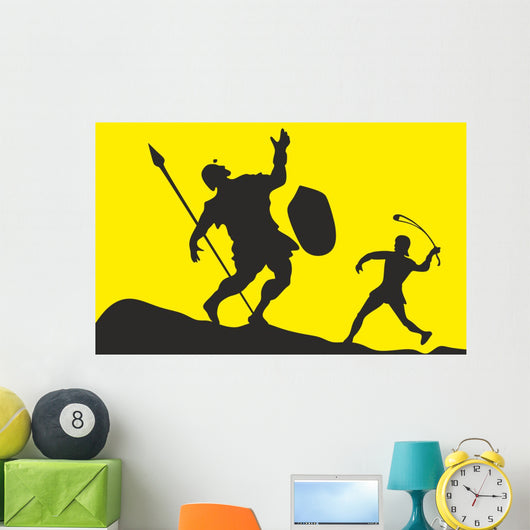 David Slaying Goliath Silhouette Wall Decal