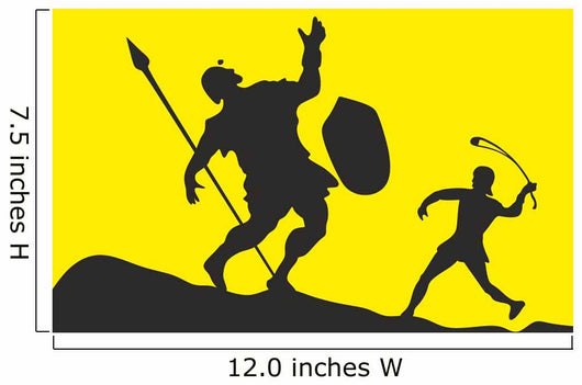 David Slaying Goliath Silhouette Wall Decal