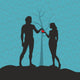 Adam and Eve Silhouette Wall Decal
