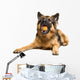 German Shepherd Chewing Orange Wall Decal