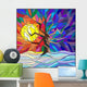 Winter Landscape Stained Glass Wall Decal