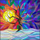 Winter Landscape Stained Glass Wall Decal