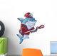 Mean Cartoon Lacrosse Shark Wall Decal