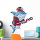 Mean Cartoon Lacrosse Shark Wall Decal