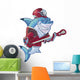 Mean Cartoon Lacrosse Shark Wall Decal