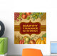 Vintage Happy Thanksgiving Card Wall Decal