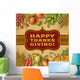 Vintage Happy Thanksgiving Card Wall Decal