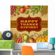Vintage Happy Thanksgiving Card Wall Decal