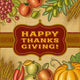 Vintage Happy Thanksgiving Card Wall Decal