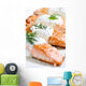 Cooked Salmon Fillets with Wall Decal