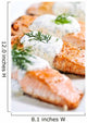 Cooked Salmon Fillets with Wall Decal