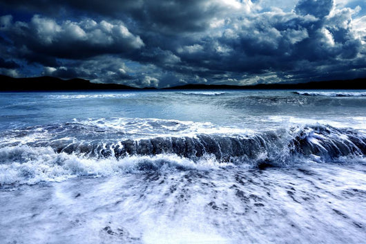 Dark Storm with Crashing Waves Wall Decal
