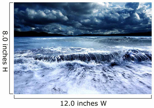 Dark Storm with Crashing Waves Wall Decal