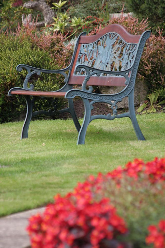 Garden Bench with Flowers Wall Decal