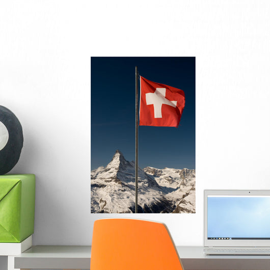 Swiss Flag and Matterhorn Wall Decal