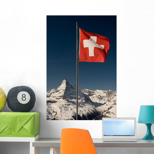 Swiss Flag and Matterhorn Wall Decal