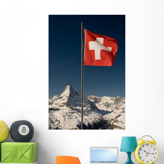 Swiss Flag and Matterhorn Wall Decal