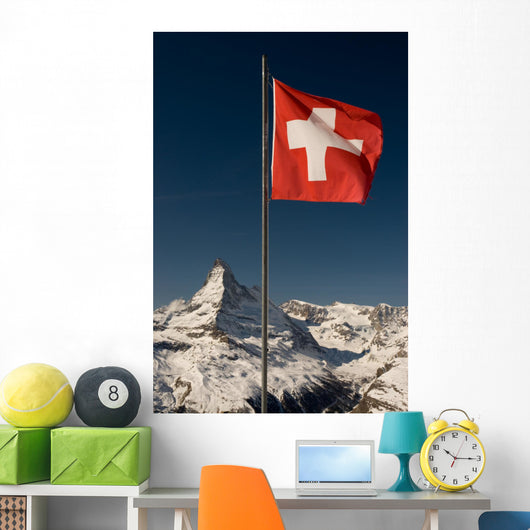 Swiss Flag and Matterhorn Wall Decal