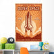Vintage Space Poster with Wall Decal