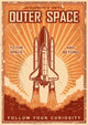 Vintage Space Poster with Wall Decal