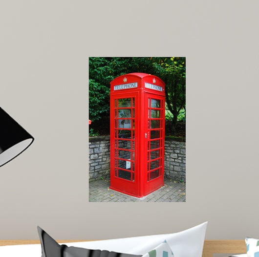 Old British Red Telephone Wall Decal