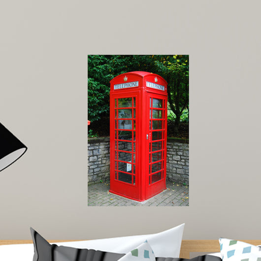Old British Red Telephone Wall Decal