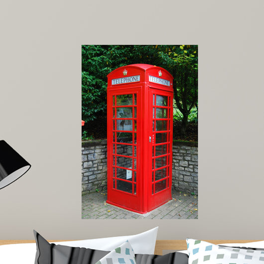 Old British Red Telephone Wall Decal