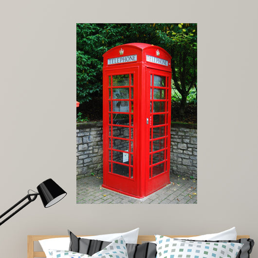 Old British Red Telephone Wall Decal