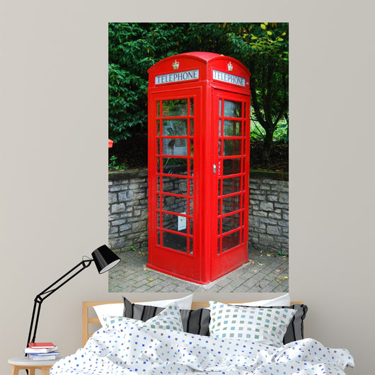 Old British Red Telephone Wall Decal