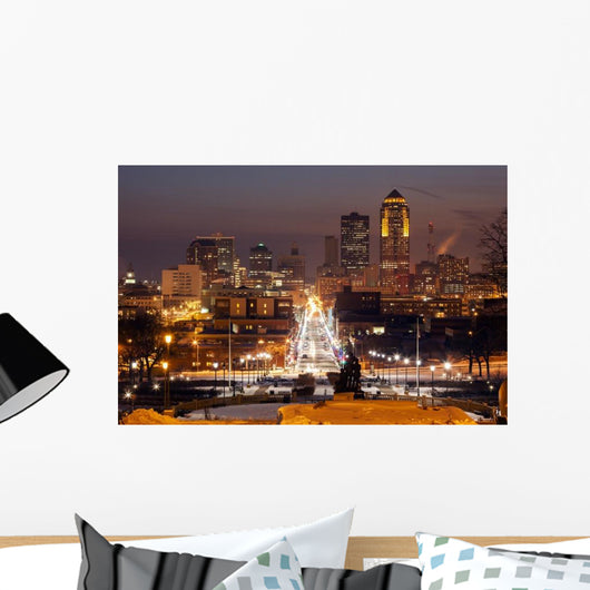 Des Moines Skyline Wall Decal
