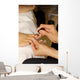 Manicurist Works Customer Nails Wall Decal
