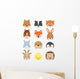 Animal Faces Wall Stickers