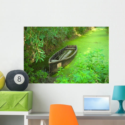Traditional Wooden Boat River Wall Decal
