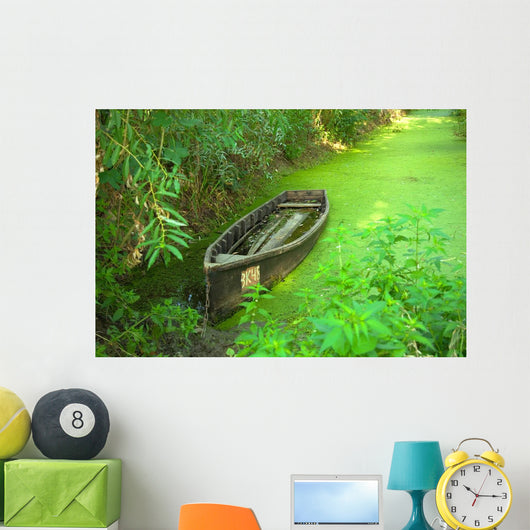 Traditional Wooden Boat River Wall Decal