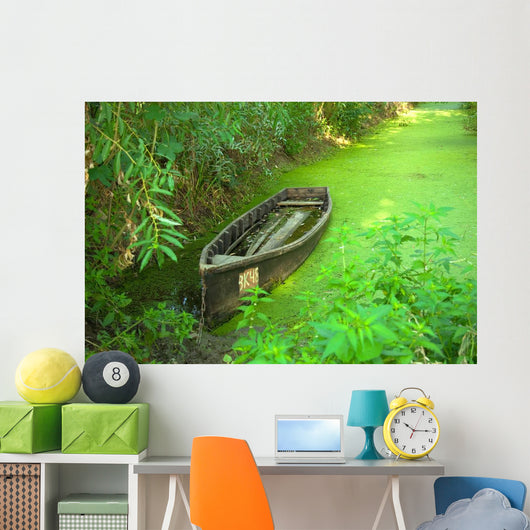 Traditional Wooden Boat River Wall Decal