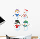 Cartoon Happy Snowman Collection Wall Decal