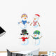 Cartoon Happy Snowman Collection Wall Decal