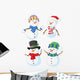 Cartoon Happy Snowman Collection Wall Decal
