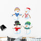 Cartoon Happy Snowman Collection Wall Decal