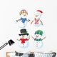 Cartoon Happy Snowman Collection Wall Decal