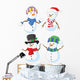 Cartoon Happy Snowman Collection Wall Decal