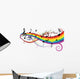 Notes White with Rainbow Wall Decal