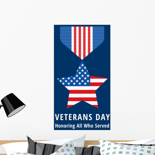 Veterans Day Flat Medals Wall Decal