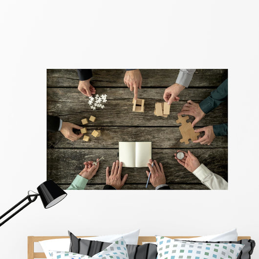Eight Businessmen Planning Strategy Wall Decal