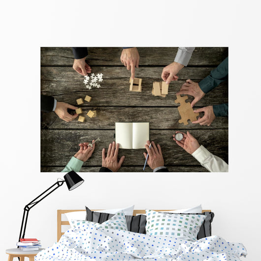 Eight Businessmen Planning Strategy Wall Decal