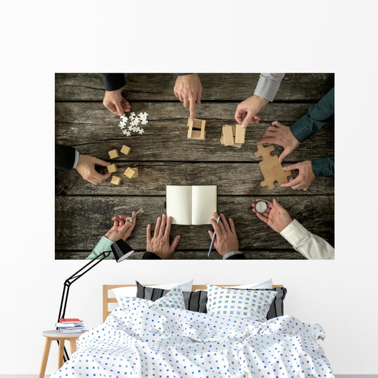 Eight Businessmen Planning Strategy Wall Decal