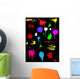Colorful Ink Splats Black Wall Decal